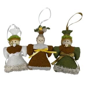 Handmade Felt Angel Ornaments‎ Set of 3 Christmas Holiday Decor Unique Gift D72Q